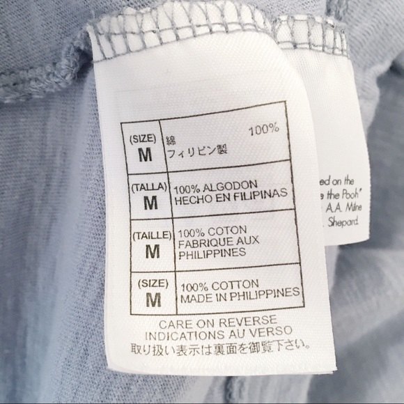 Disney Parks Eyore Appliqué Bow Burnout Short Sleeve Shirt Blue M - Picture 7 of 8